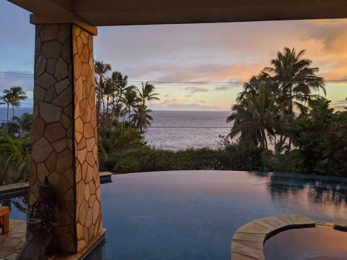 A pool with nobody in it