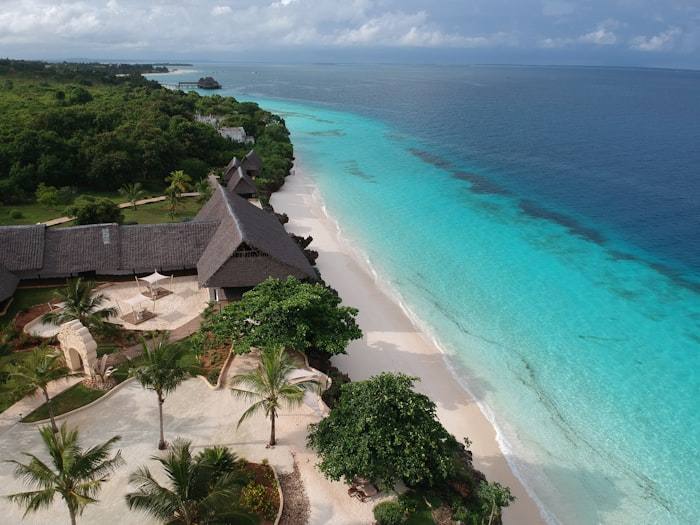 The beach from above at low tide